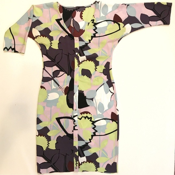 Diane von Furstenberg DvF Mosaic Maja Two Drape Back Paper Forest Mint Silk 8 - Picture 6 of 11